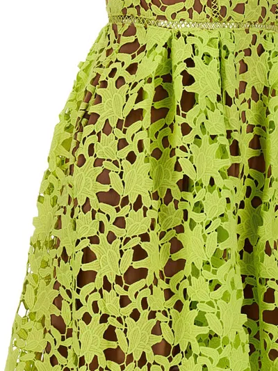 Shop Self-portrait 'mint Azaelea Lace Midi Dress' Dress In Green