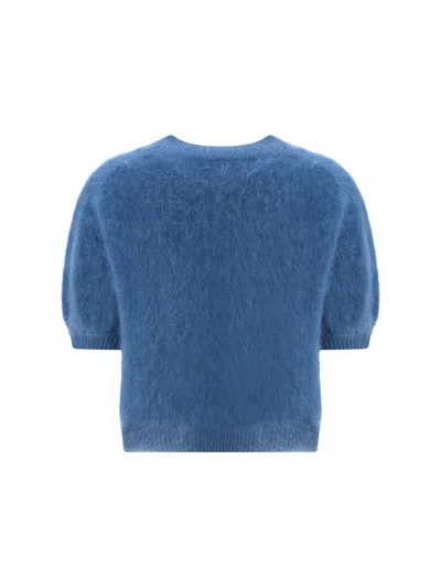 Shop Lisa Yang Knitwear In Stormy Blue Brushed