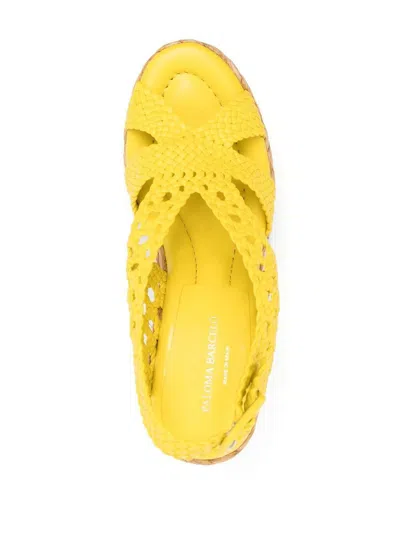 Shop Paloma Barceló Isobel Wedge Sandals In Yellow