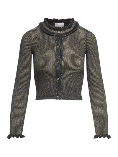 Shop Red Valentino Cardigan Sweater In Black