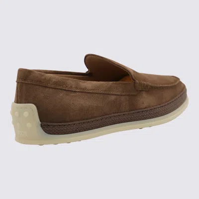 Shop Tod's Cocoa Suede Slip On Sneakers