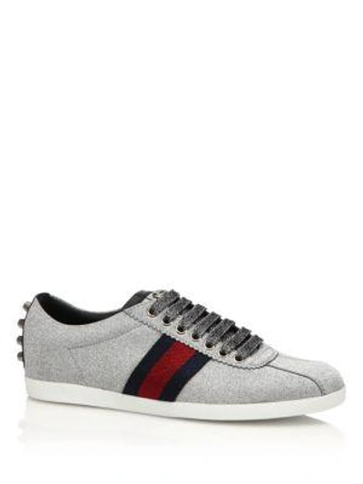 Shop Gucci Bambi Glitter Sneakers In Grey-multi