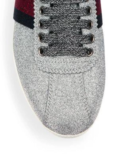 Shop Gucci Bambi Glitter Sneakers In Grey-multi