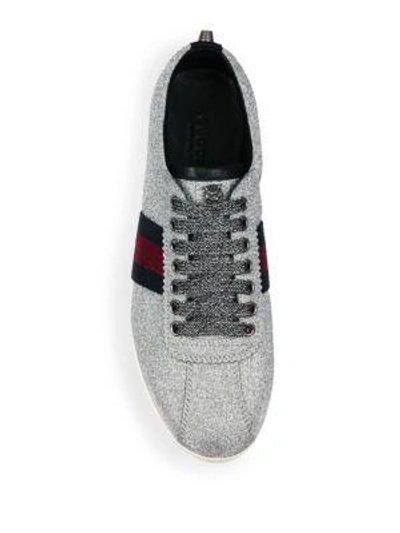 Shop Gucci Bambi Glitter Sneakers In Grey-multi
