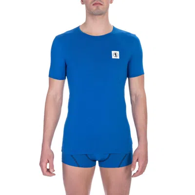 Shop Bikkembergs Blue Cotton T-shirt