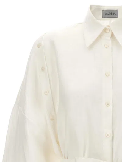 Shop Balossa 'honami' Shirt Dress In White