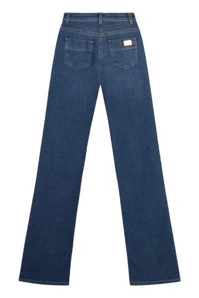 Shop Elisabetta Franchi High-rise Flared Jeans In Denim