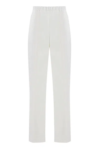Shop Fabiana Filippi Viscose Trousers In White