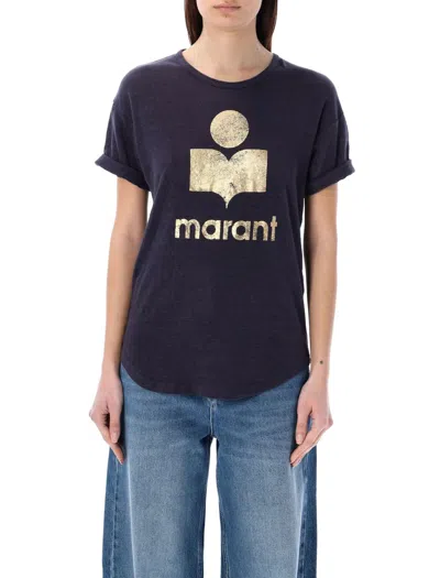 Shop Isabel Marant Étoile Koldi T-shirt In Faded Night/gold