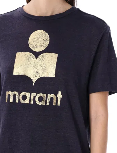 Shop Isabel Marant Étoile Zewel T-shirt In Faded Night/gold