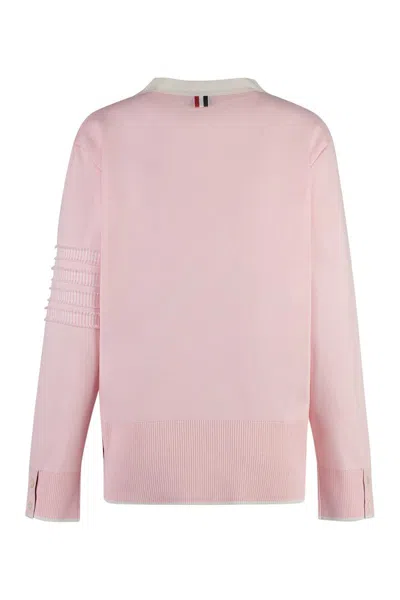 Shop Thom Browne Cotton Cardigan In Pink