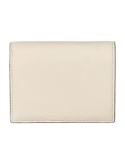 Shop Valentino Garavani Vlogo Signature Compact Wallet In Light Ivory