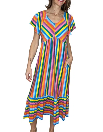 Shop Haptics Dress With Side Pockets In Multicolor Stripe