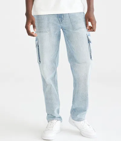 Shop Aéropostale Relaxed Baggy Cargo Jean In Blue