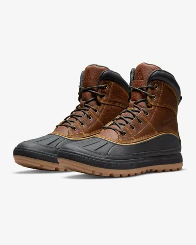 Shop Nike Woodside Ii 525393-770 Men Gold Leaf Anthracite Leather Boots Size 9 Zj231 In Brown