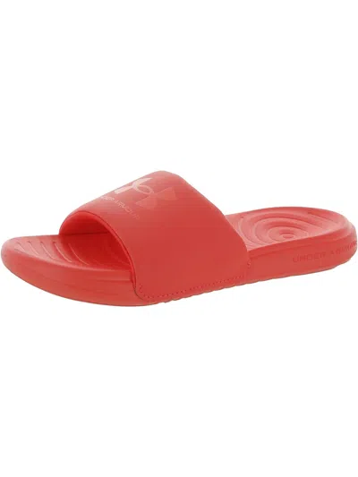 Shop Under Armour Ansa Fix Sl Womens Logo Slip On Pool Slides In Red