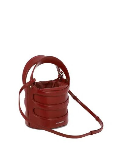 Shop Alexander Mcqueen "the Rise" Bucket Bag In Red