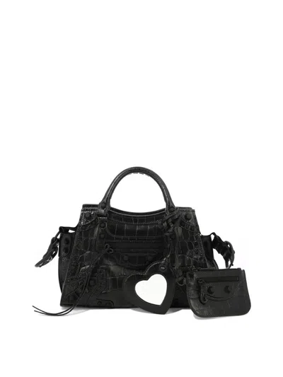 Shop Balenciaga "neo Cagole Xs" Handbag In Black