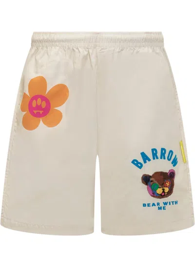 Shop Barrow Poplin Shorts In Beige