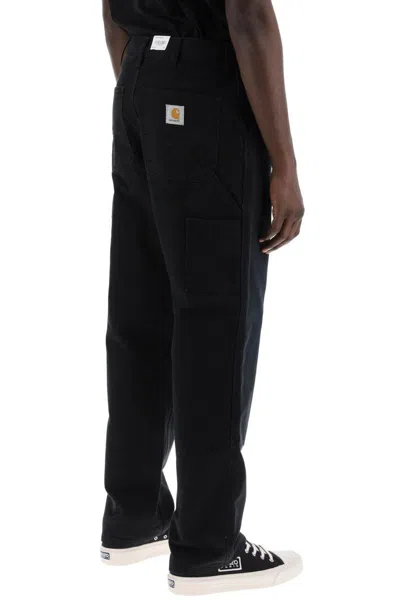 Shop Carhartt Wip Organic Cotton Double Knee Pants In Black