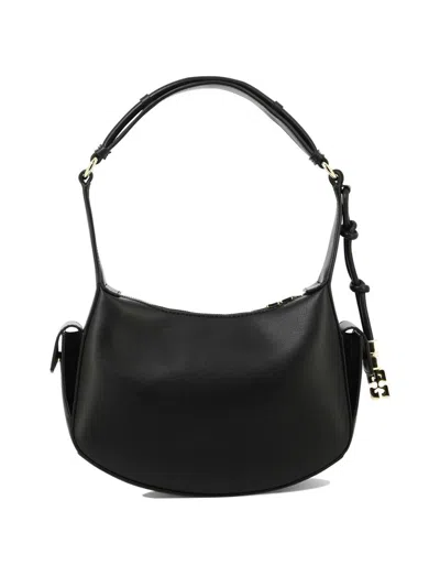 Shop Ganni "swing" Shoulder Bag In Black