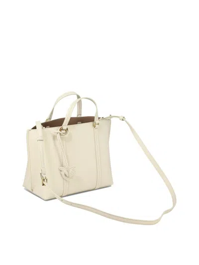 Shop Pinko "carrie" Shopping Bag In White