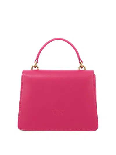 Shop Pinko "love One" Handbag In Fuchsia