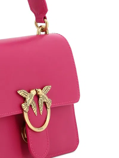Shop Pinko "love One" Handbag In Fuchsia