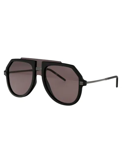 Dolce & Gabbana Dolce  Gabbana Eyewear Aviator Frame Sunglasses In 25257n Matte Black