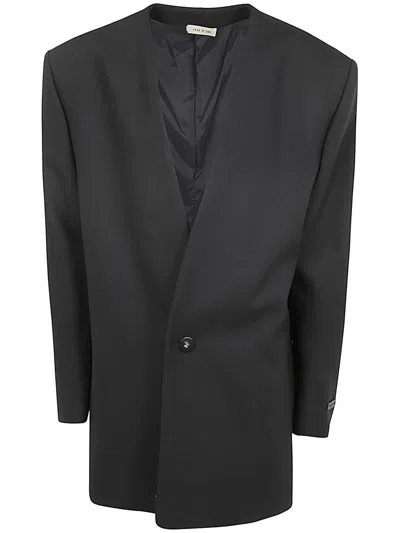 Shop Fear Of God Lapelless Suit Jacket Clothing In Black