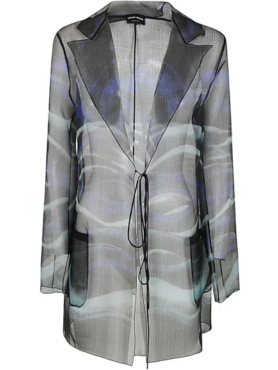 Giorgio Armani Abstract-print Silk Blouse In Multicolour