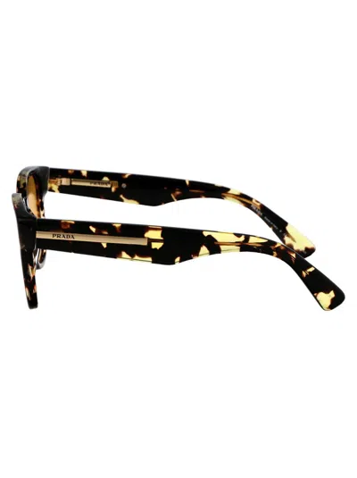 Prada Logo Sunglasses In 16o20c Havana Black/yellow