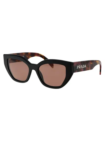 Prada Pr A09s Acetate Cate Eye Sunglasses In 12o10d Mahogany