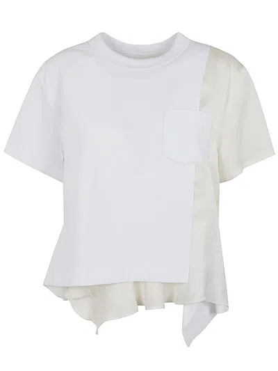 Shop Sacai Cotton Jersey T-shirt Clothing In White