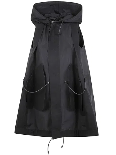 Shop Sacai Taffeta Hooded Vest Clothing In Black