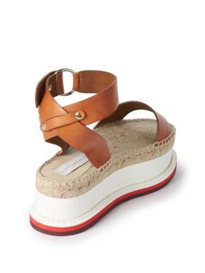 Shop Stella Mccartney Faux-leather Espadrille Platform Sandals In Canyon