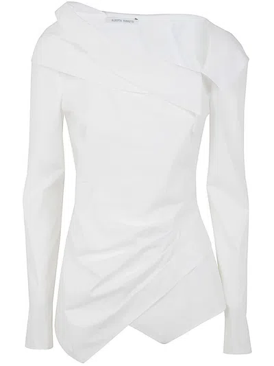 Shop Alberta Ferretti Poplin Crsossed Shirt Clothing In White
