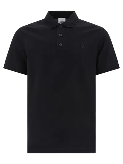 Shop Burberry "eddie" Polo Shirt In Black