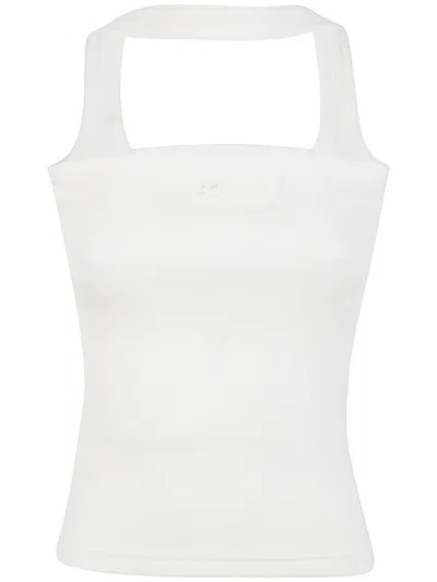 Shop Courrèges Hyperbole 90`s Rib Top Clothing In White