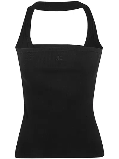 Shop Courrèges Hyperbole 90`s Rib Top Clothing In Black