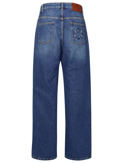 Shop Etro Low-waisted Baggy Jeans In Blue