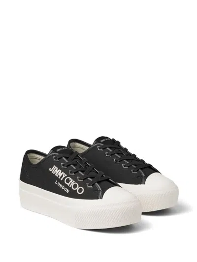 Shop Jimmy Choo Palma Maxi/f Canvas Sneakers In Black