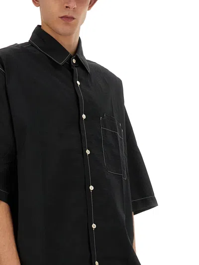 Shop Lemaire Cotton Shirt In Black