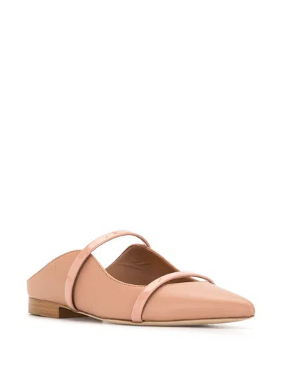 Shop Malone Souliers Nude And Blush Leather Maureen Flats In Nude/blush