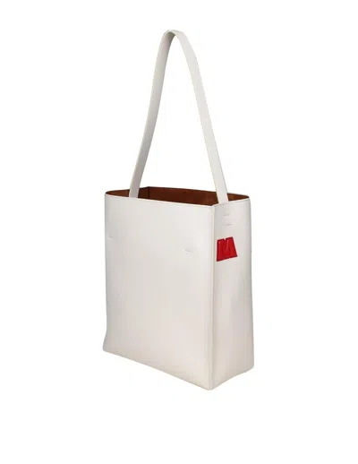 Shop Marni Leather Hobo Bag In Milk