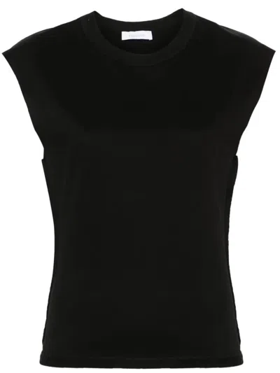 Shop Rabanne Cotton T-shirt With Chain Detail In Black