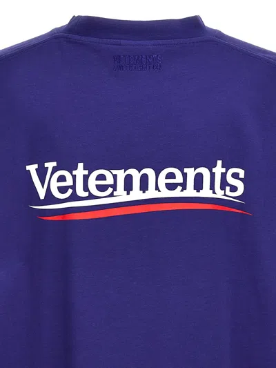 Shop Vetements Logo Cotton T-shirt In Blue