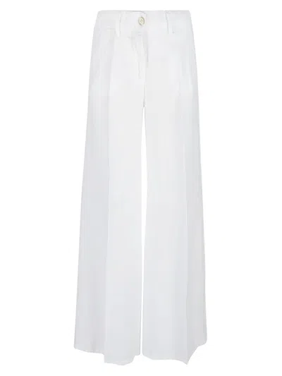 Shop Via Masini 80 Wide-leg Linen Trousers In White
