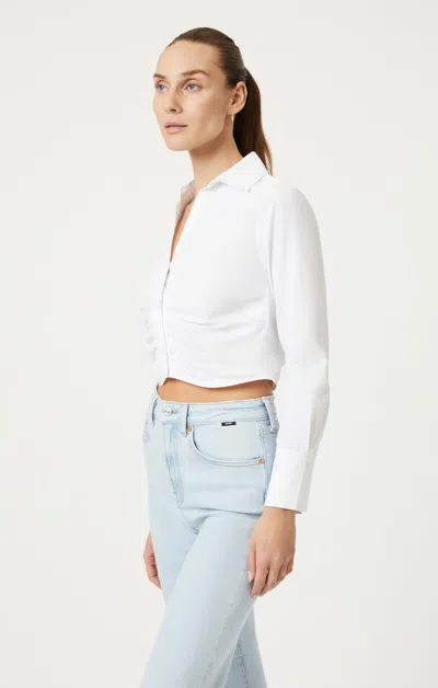 Mavi Cropped Button-up Shirt In White In White