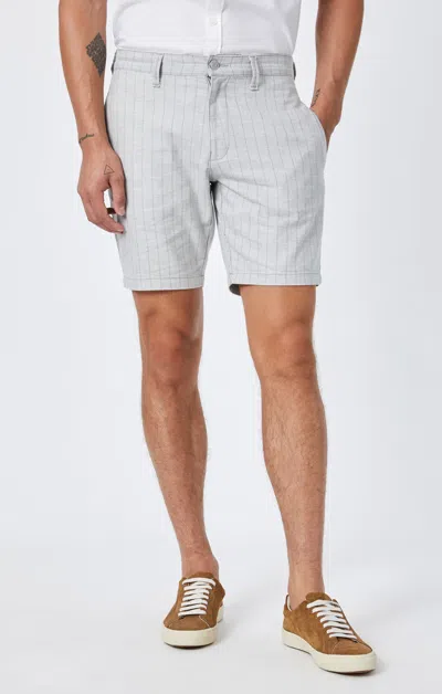 Shop Mavi Noah Shorts In Grey Stripe Linen